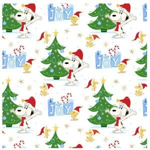 Hallmark Wrapping Paper Christmas Peanuts Snoopy Woodstock Joy 25 sq ft Roll